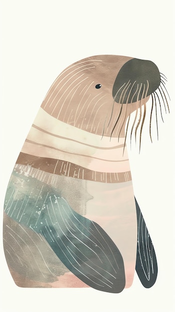 Photo a poster of a seal with a blue and white stripe