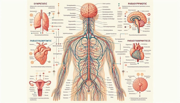 Photo a poster showing the anatomy of the human brain