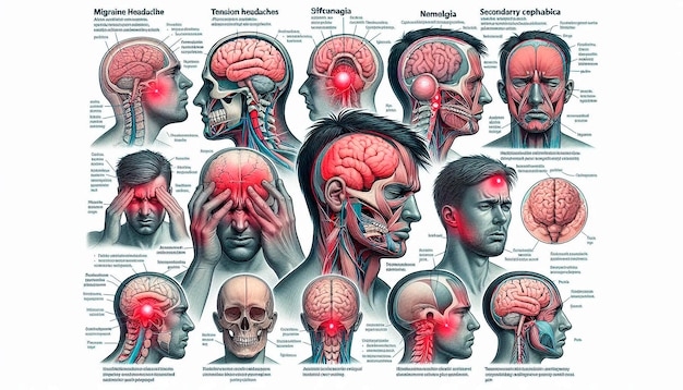 Photo a poster showing the brain and brain parts