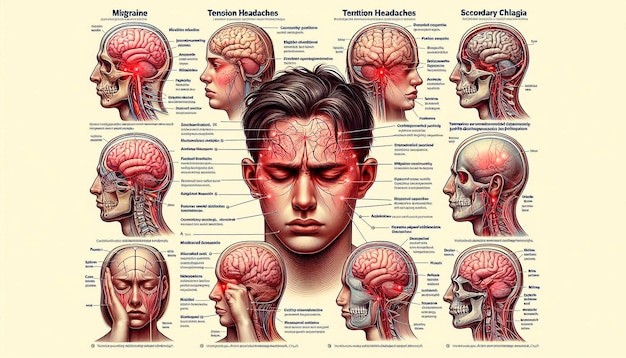 Photo a poster showing the brain and brain