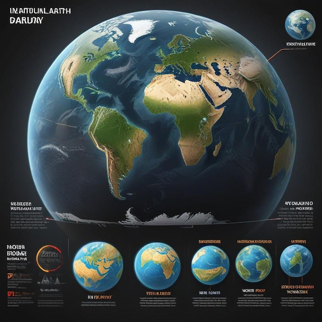 Photo a poster showing the earth and the earth as well as the earth