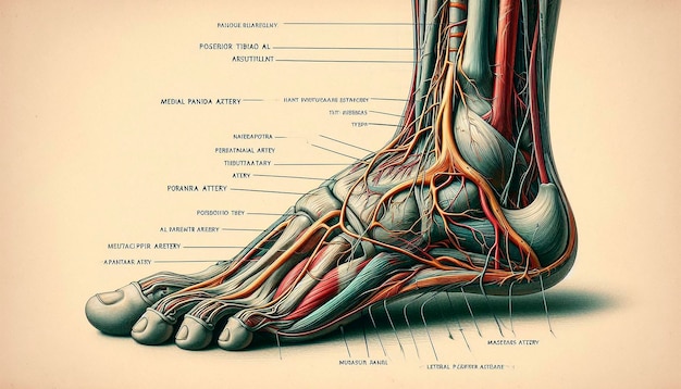 Photo a poster showing the foot and the bottom of the foot