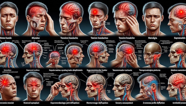 Photo a poster showing the human brain and brain