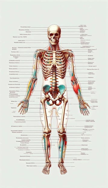 Photo a poster showing a human skeleton with the word human and the word human