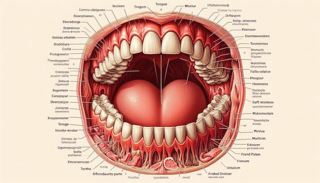 Photo a poster showing the mouth of a mouth with the word mouth on it