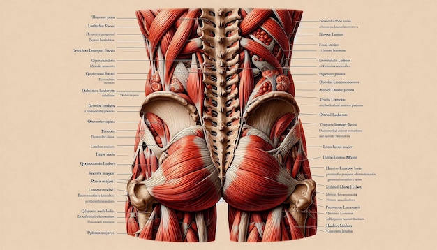 a poster showing the muscles of the body and the lower back