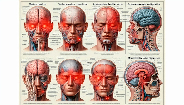 Photo a poster showing the muscles of the human brain