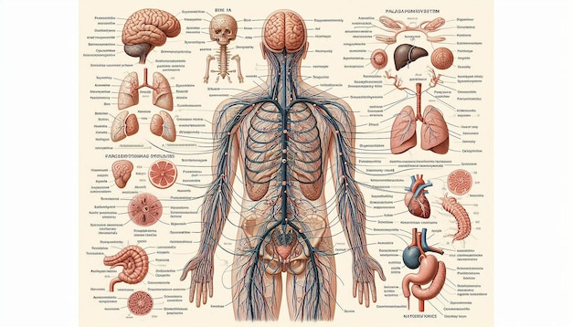 a poster showing the organs of the human body