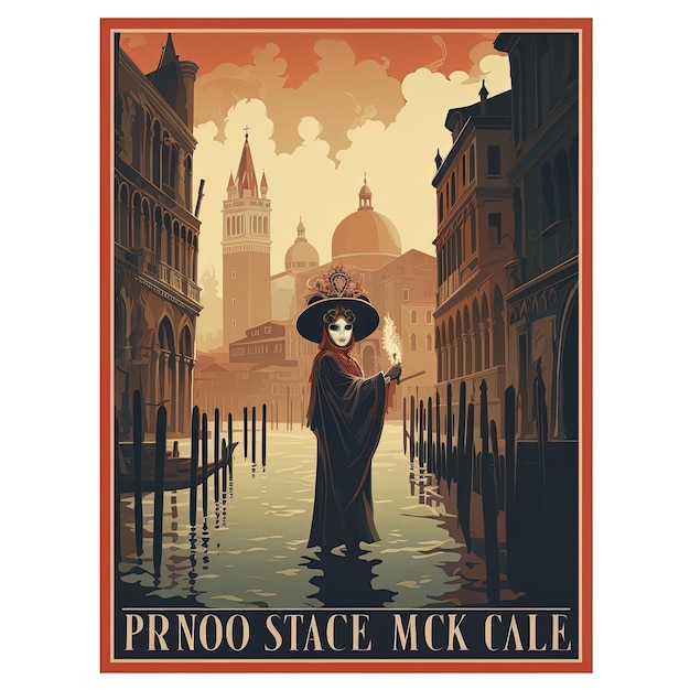 a poster for the silent vignette of a woman in a dress and hat.