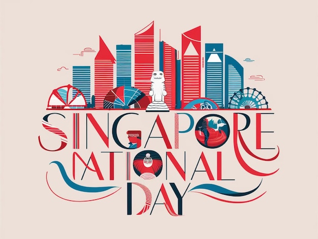 Photo a poster singapore national day