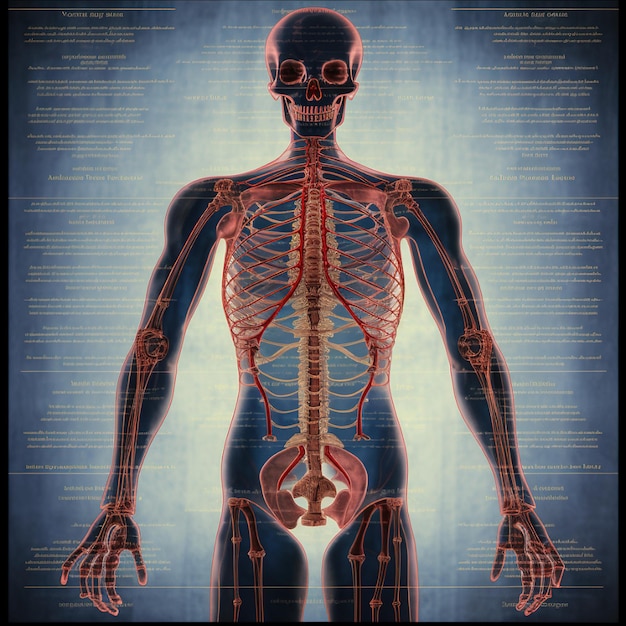 a poster of a skeleton with the words bones on it.