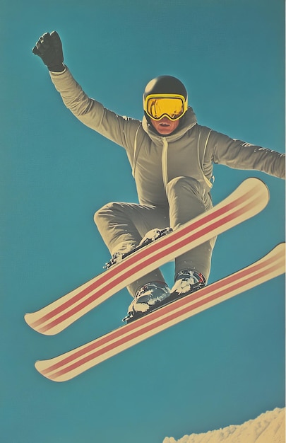 Photo a poster for a skier that has the word quot goggles quot on it