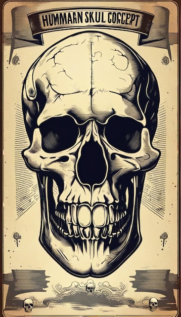 a poster for a skull with the number 12 on it