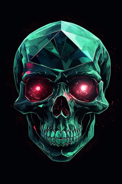 A poster for a skull with the word skull on it