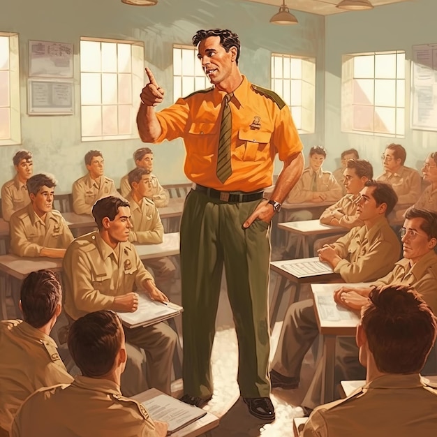 a poster of a soldier pointing at a man in a uniform