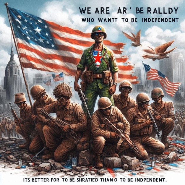 a poster for a soldier who are wearing a flag that says quot we are ready to be a national hero quot