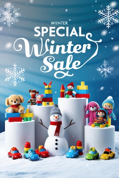 a poster for special special christmas sale with snowmen and snowman