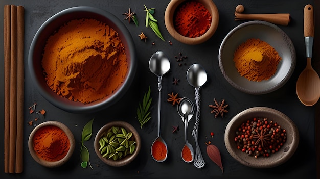 a poster of spices including spices and herbs