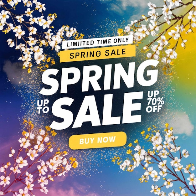 a poster for spring sale shows a spring sale