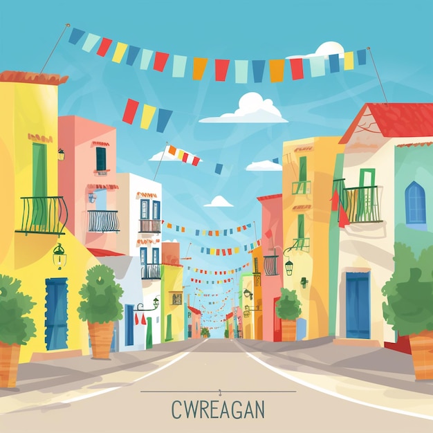 A poster for a street with a banner that says " cynwyn " on it.