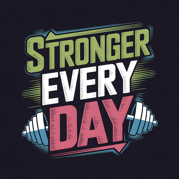 Photo a poster for strong every day is written by the strong day