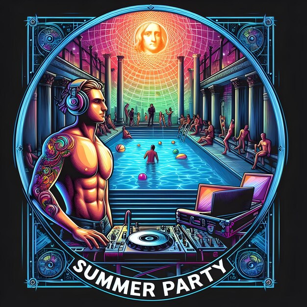 a poster for summer party with a gorilla on the back