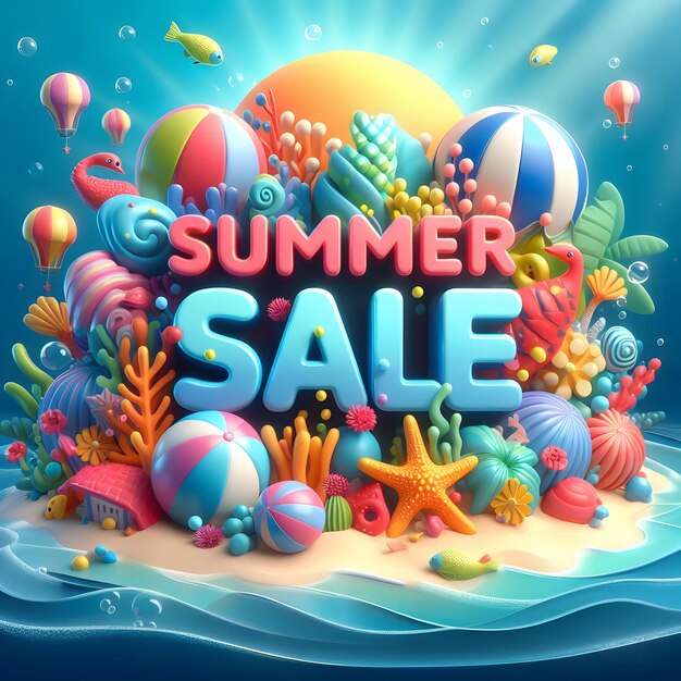 a poster for summer sale with the words summer sale on it