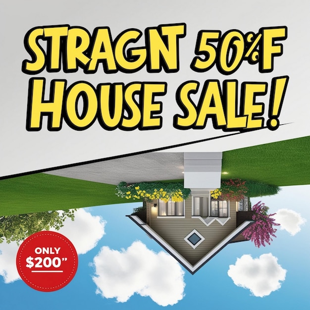 a poster for the super sale of a house for  1 2 00