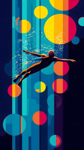 Photo a poster of a swimmer in the water with the words  swimmer  on it