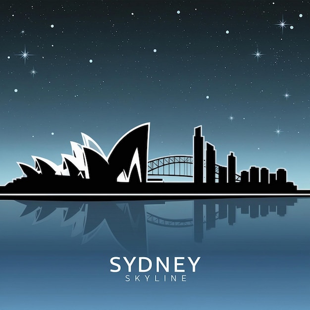 a poster for sydney harbour with the city skyline in the background