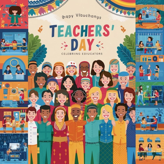 a poster of teachers day is titled teachers day