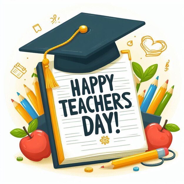 a poster for teachers day with pencils and pencils