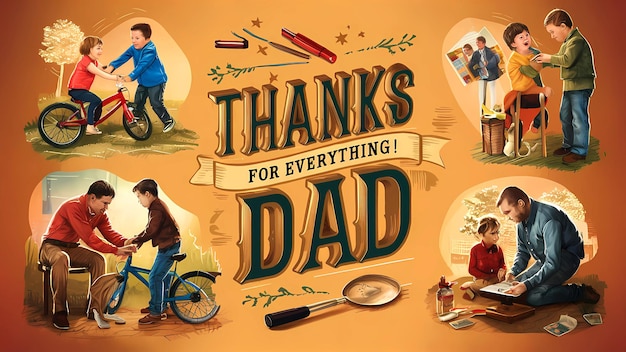 a poster for thank you for everything Dad Happy Fathers Day Illustration Image