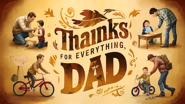 a poster for thank you for everything Dad Happy Fathers Day Illustration Image