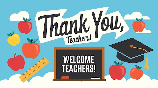 a poster for thank you teacher  s teachers with a sign that says thank you