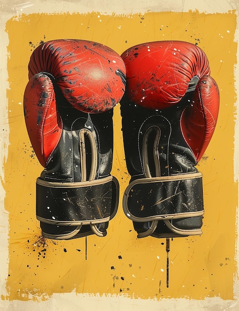 Photo a poster that has boxing gloves on it