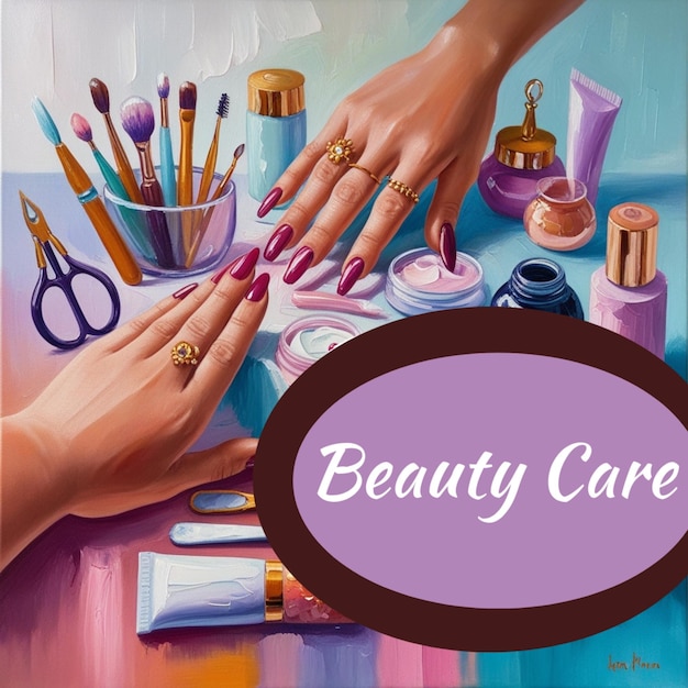 Photo a poster that says beauty care care care and beauty products