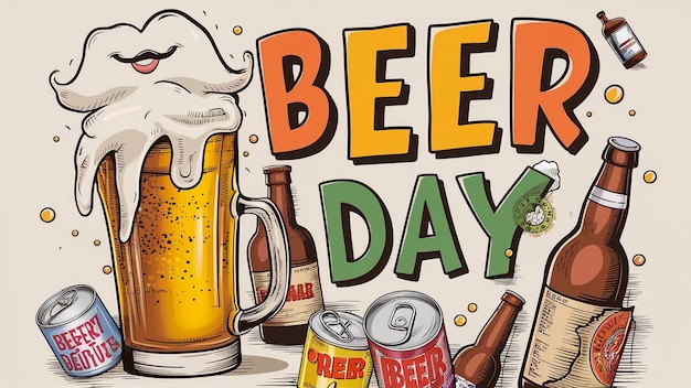 a poster that says beer day is written on it