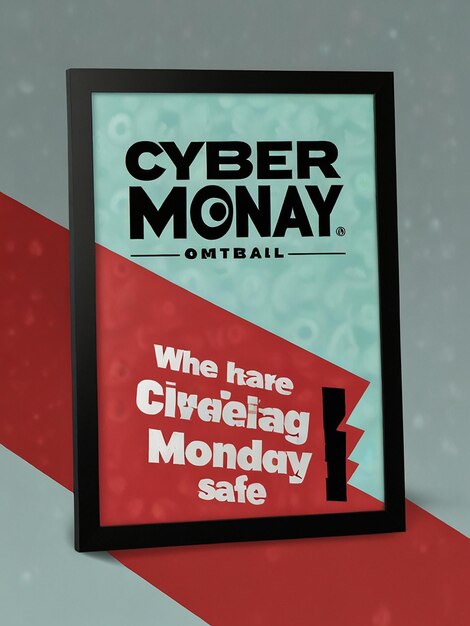 Photo a poster that says cyber monday is on the red background