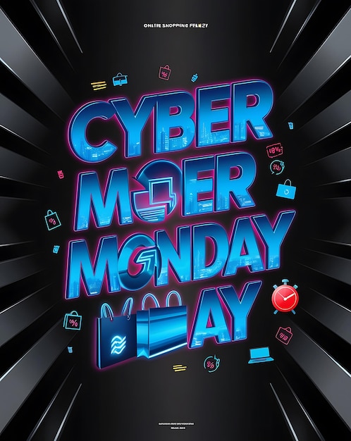 Photo a poster that says cyber monday on it