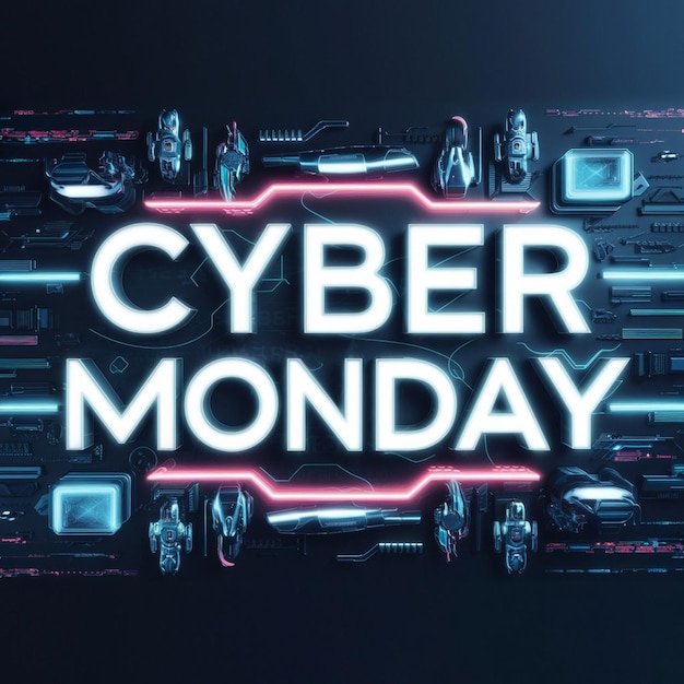 a poster that says cyber monday on it