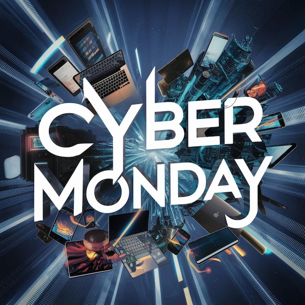 a poster that says cyber monday on it