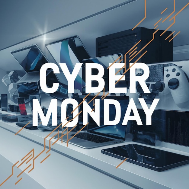 a poster that says cyber monday on it