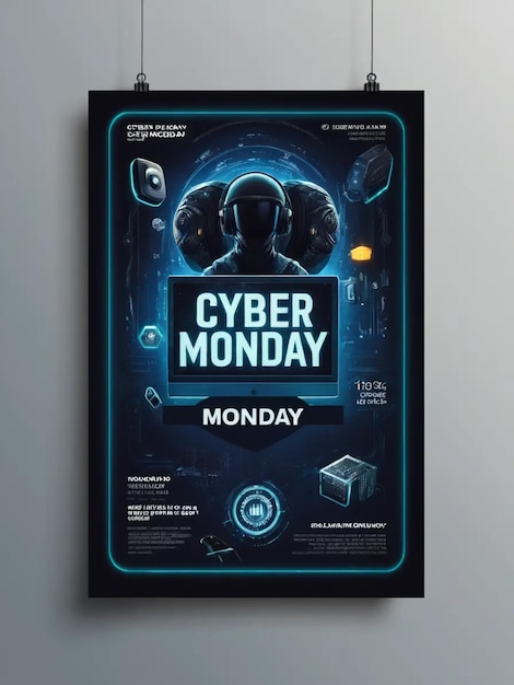 Photo a poster that says cyber monday on it