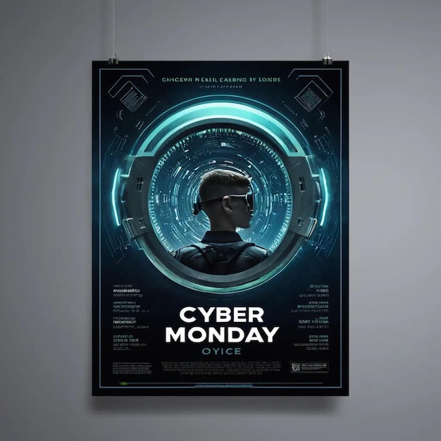 Photo a poster that says cyber monday on it