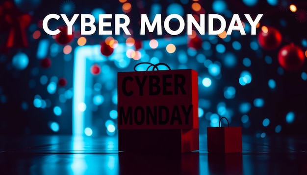 Photo a poster that says cyber monday on it