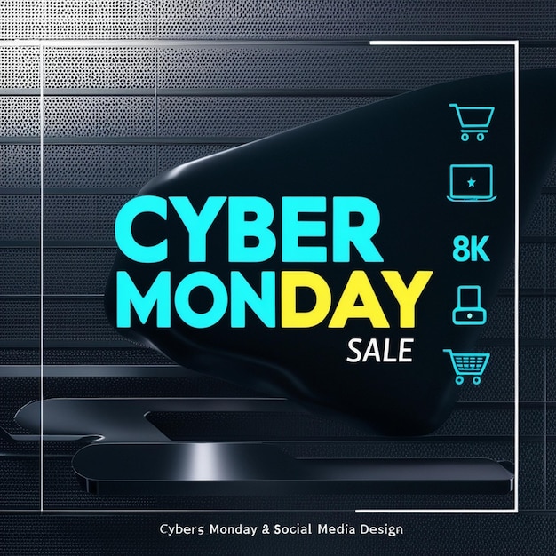 a poster that says cyber monday sale is displayed