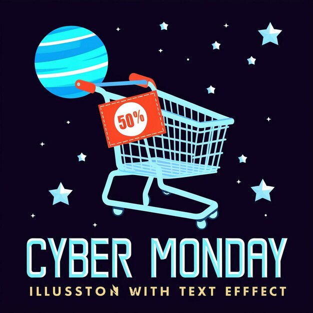 Photo a poster that says cyber monday with a sign that says cyber monday with a sign that says cyber monda