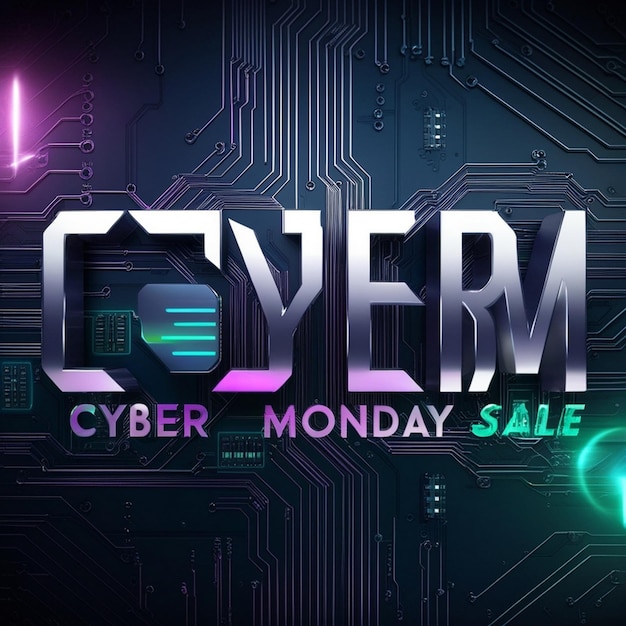 a poster that says cyber sale is displayed