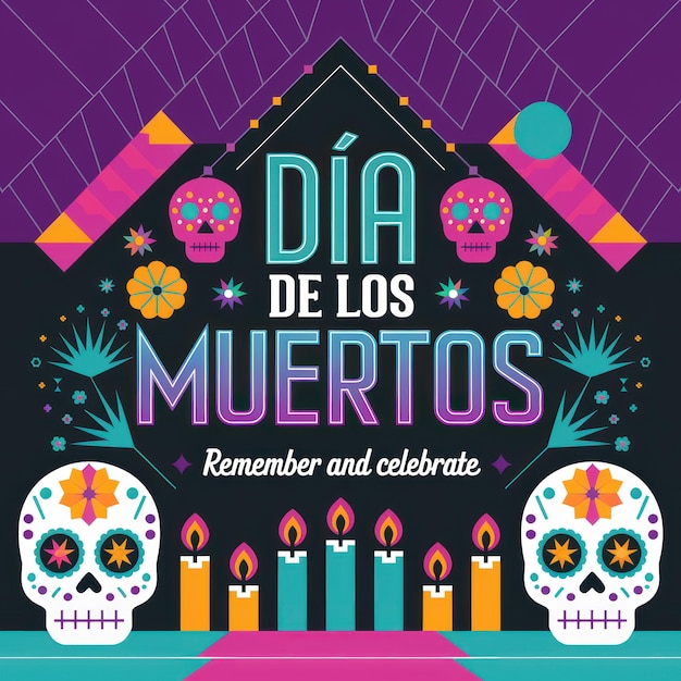 a poster that says quot day of dead quot with flowers on it